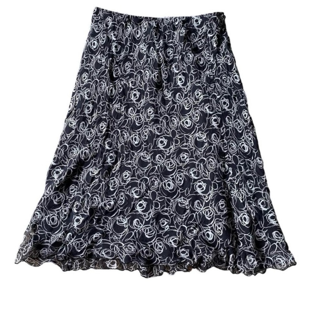 Black and white silk skirt by Karen Kane